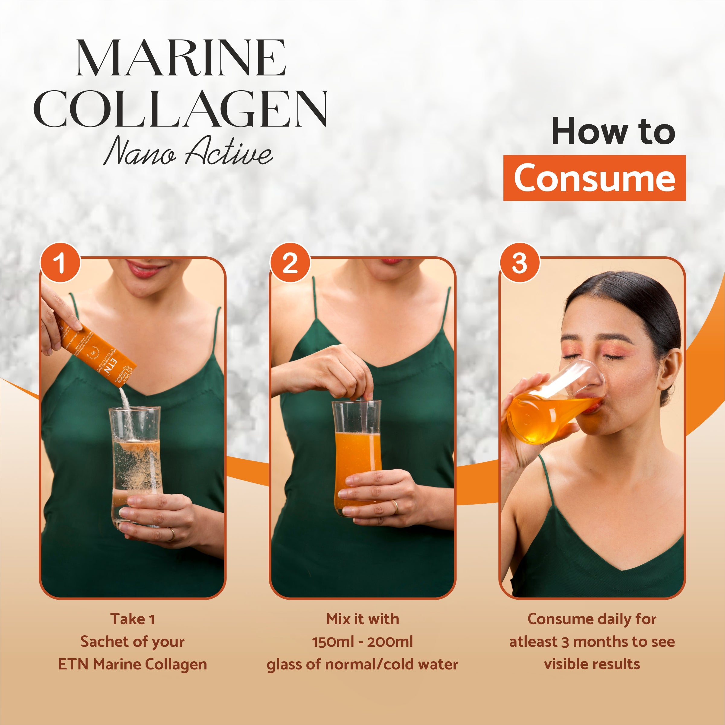 ETN Premium Japanese Marine Collagen | 8g Nano Collagen with Glutathione & Astaxanthin | For Skin, Hair & Joint Health