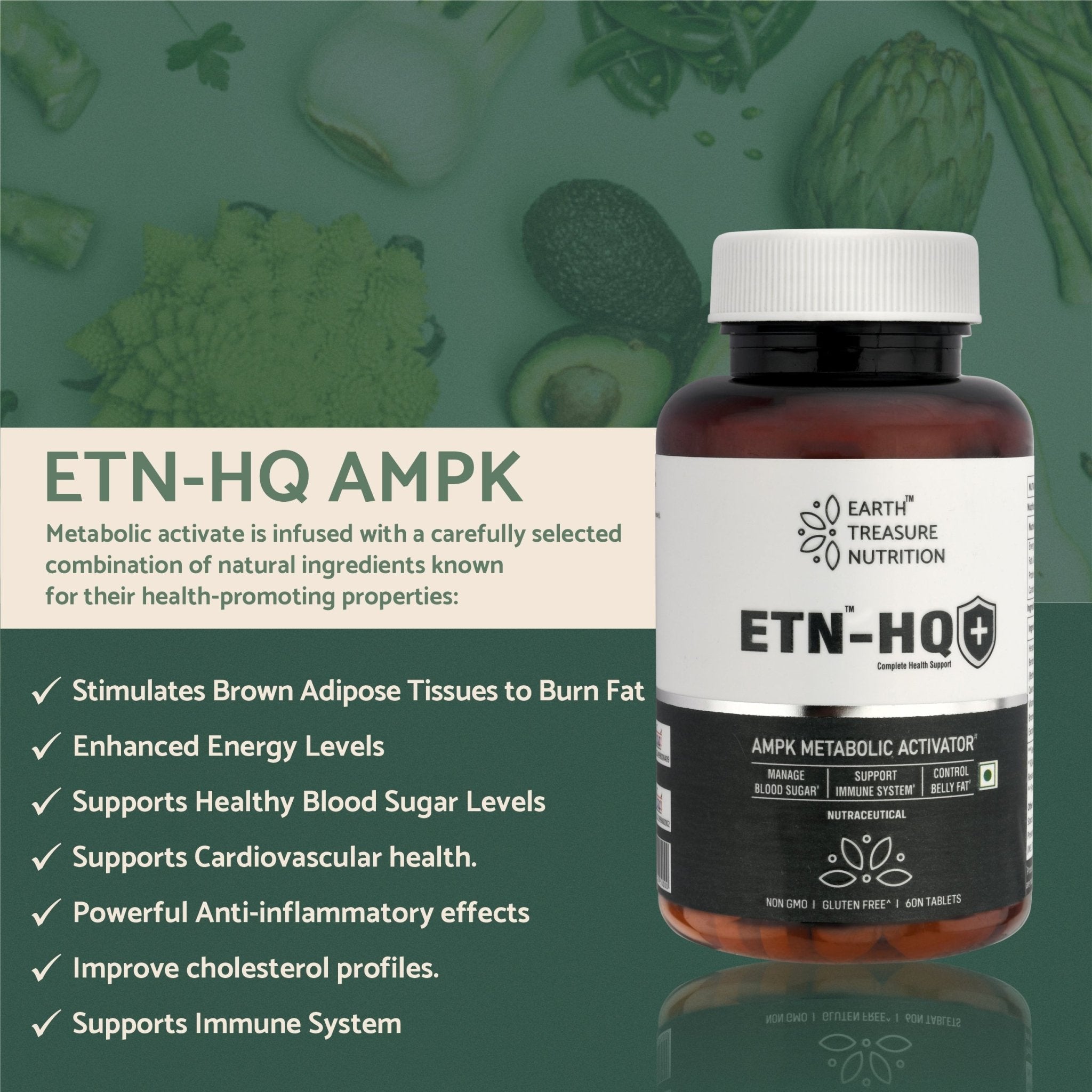 ETN HQ AMPK Metabolic Activator Supplement – Supports Energy, Cellular Health & Metabolic Function - Earth Treasure Nutrition