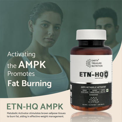 Earth Treasure Nutrition ETN-HQ AMPK Metabolic Activator - Weight Management Supplement for Men &amp; Women, Hesperidin, Berberine, Quercetin, Bromelain, 60 Veg Tablets, Antioxidant Support