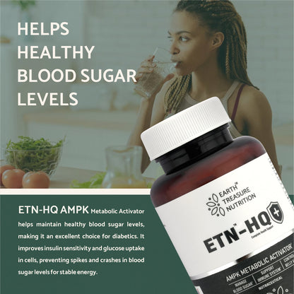 Earth Treasure Nutrition ETN-HQ AMPK Metabolic Activator - Weight Management Supplement for Men &amp; Women, Hesperidin, Berberine, Quercetin, Bromelain, 60 Veg Tablets, Antioxidant Support