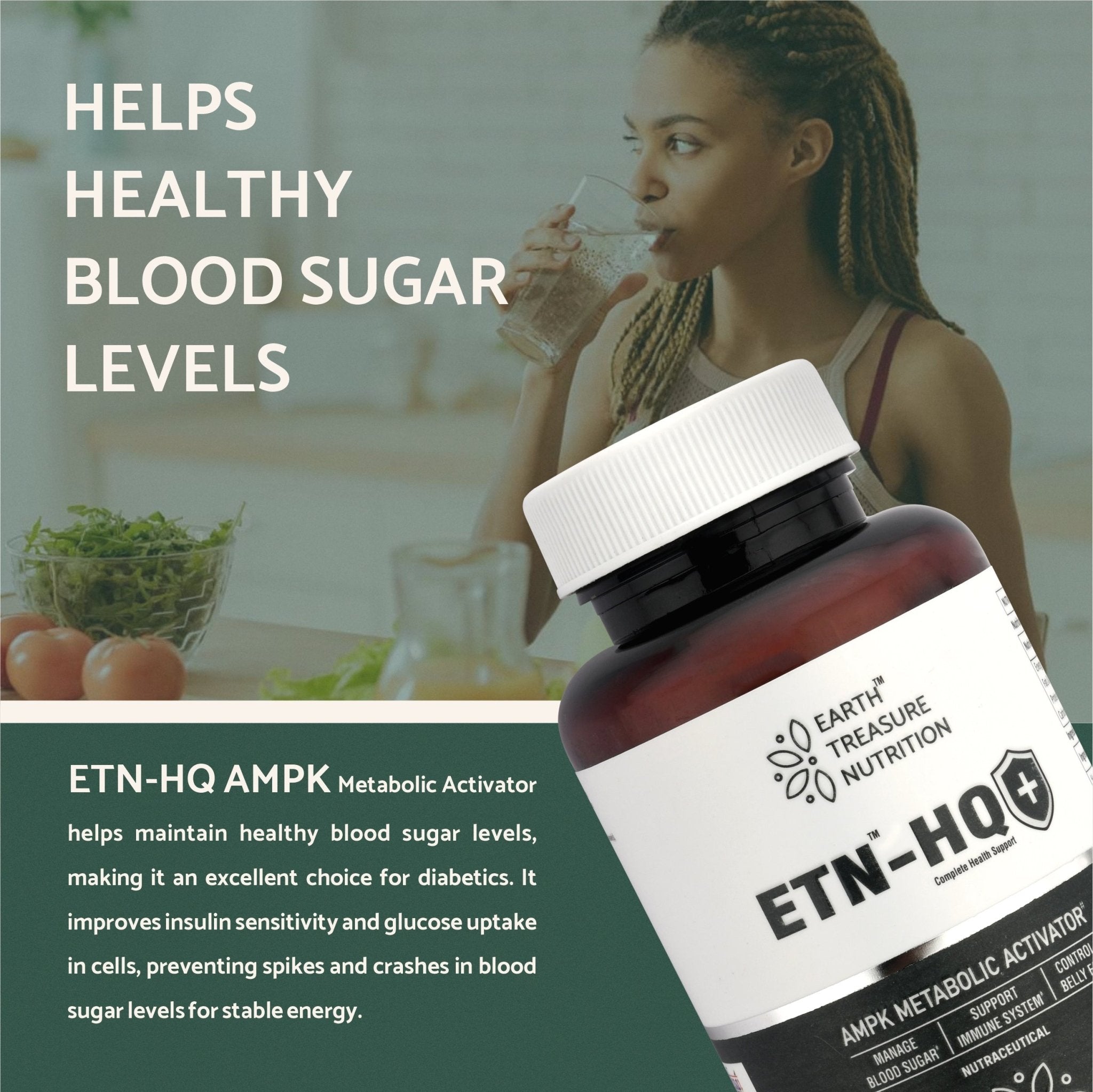 ETN HQ AMPK Metabolic Activator Supplement – Supports Energy, Cellular Health &amp; Metabolic Function - Earth Treasure Nutrition