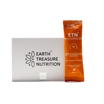 Earth Treasure Nutrition ETN Premium Marine Japanese Collagen Supplements | 8g Nano-Active Collagen Powder for Men &amp; Women | Enhanced Absorption with Liposomal Glutathione &amp; Astaxanthin. for Skin, Hair, Nails &amp; Joint Health