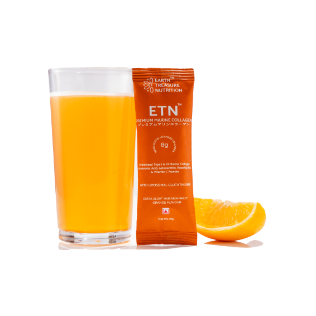 Earth Treasure Nutrition ETN Premium Marine Japanese Collagen Supplements | 8g Nano-Active Collagen Powder for Men &amp; Women | Enhanced Absorption with Liposomal Glutathione &amp; Astaxanthin. for Skin, Hair, Nails &amp; Joint Health