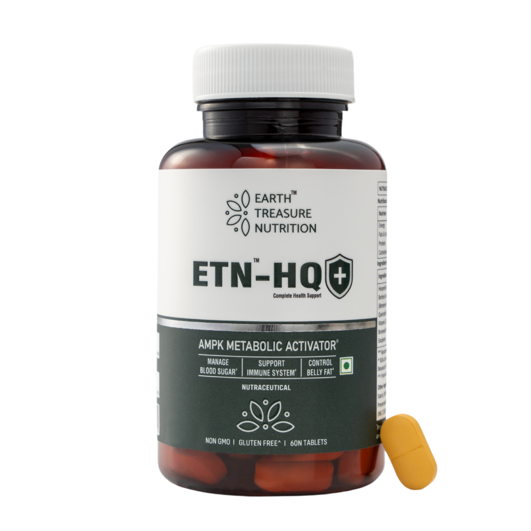 Earth Treasure Nutrition ETN-HQ AMPK Metabolic Activator - Weight Management Supplement for Men &amp; Women, Hesperidin, Berberine, Quercetin, Bromelain, 60 Veg Tablets, Antioxidant Support