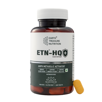 Earth Treasure Nutrition ETN-HQ AMPK Metabolic Activator - Weight Management Supplement for Men &amp; Women, Hesperidin, Berberine, Quercetin, Bromelain, 60 Veg Tablets, Antioxidant Support